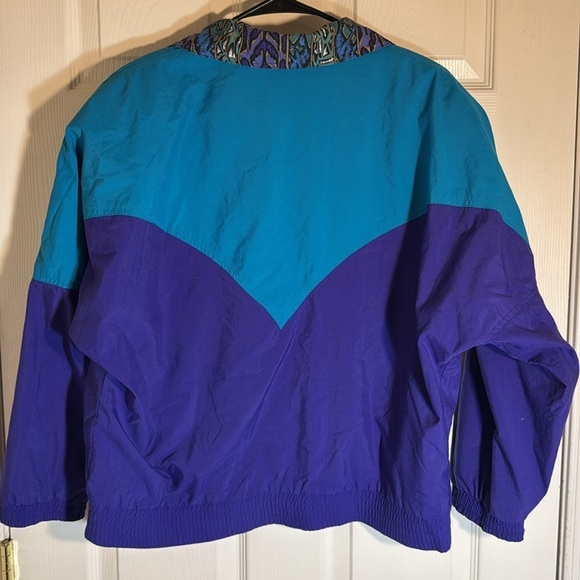 Vintage 90s HEAD Windbreaker Jacket Turquoise Purple Full Zip Streetwear Ski‎ - Picture 5 of 9